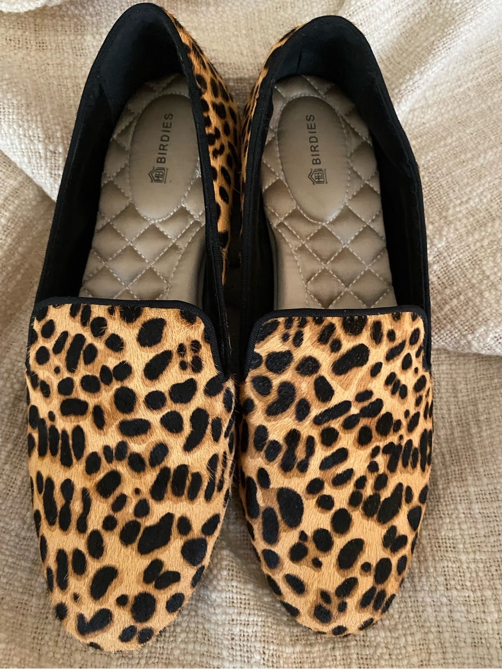 Birdies The Starling Loafer Dyed Calf Hair in Leopard Print Size 7.5 - Picture 3 of 14